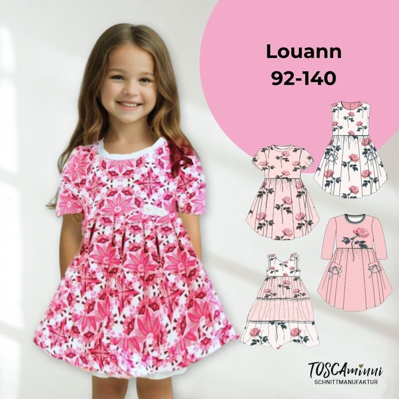Kinderkleid Louann Gr. 92-140 Schnittmuster