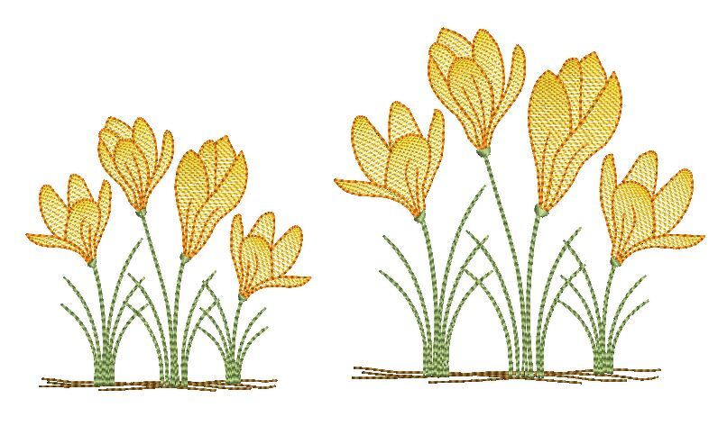 Stickdatei Krokus verschiedene Größen