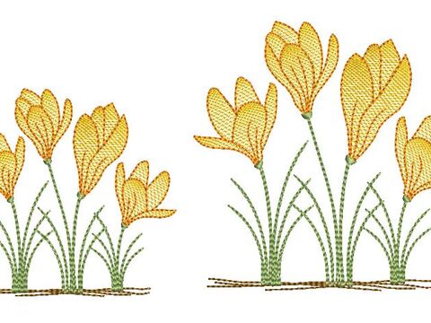 Stickdatei Krokus verschiedene Größen