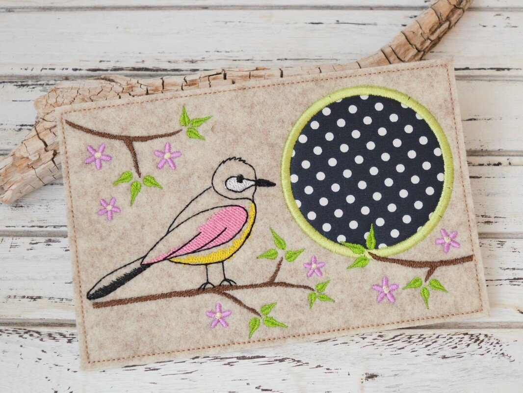 Stickdatei Mugrug ITH Vogel Frühling