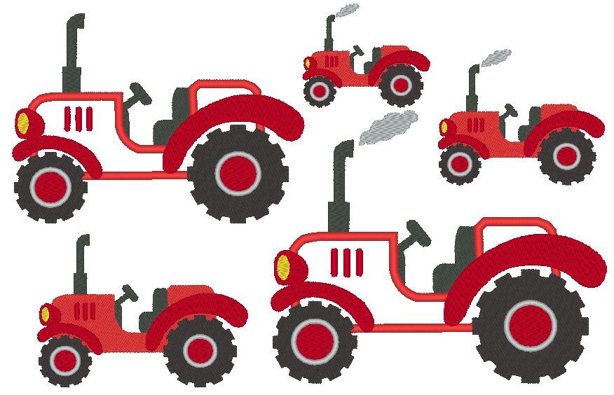 Traktor Stickdatei alle Größen inkl. Kissen ITH - Bild 3