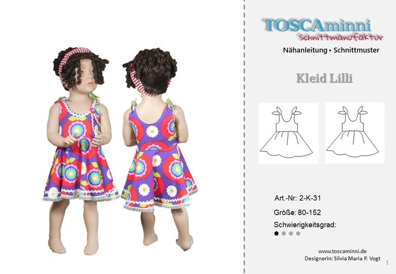 Kinderkleid Lilli Gr. 80-152 Schnittmuster