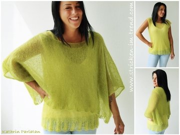 Leichtes Frühlings-Set – Strickanleitung für Top und Poncho | KidSeta #1