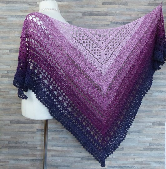 Shining Eyes Crochet Pattern for a Triangle Shawl: Charity "Hidden Angels"