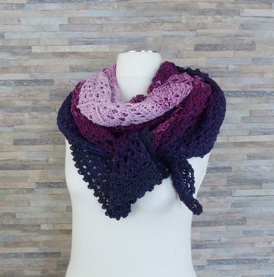 Shining Eyes Crochet Pattern for a Triangle Shawl: Charity "Hidden Angels"