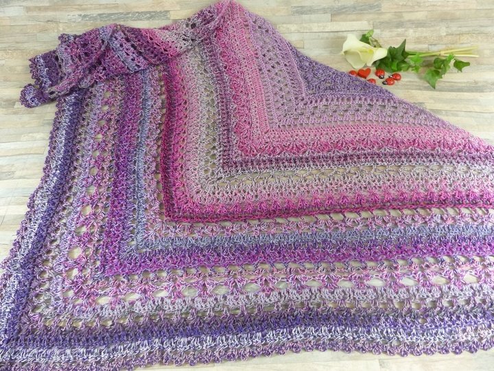 Shining Eyes Crochet Pattern for a Triangle Shawl: Charity "Hidden Angels"