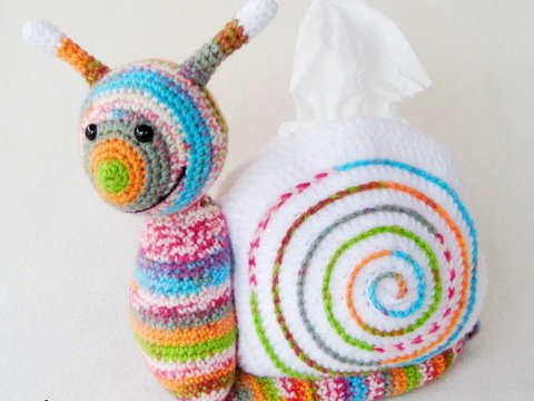 Crochet Pattern Snail Tissue Holder PDF