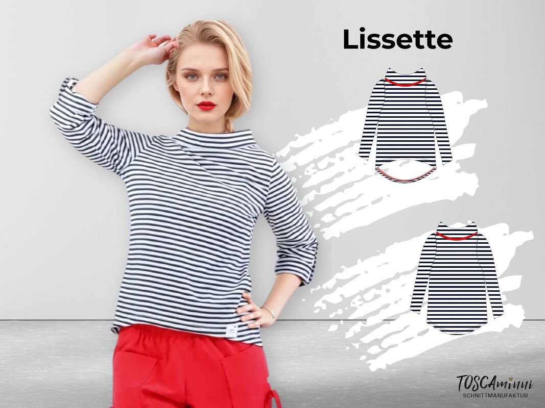 Long sleeve shirt Lisette size 34-46 sewing pattern