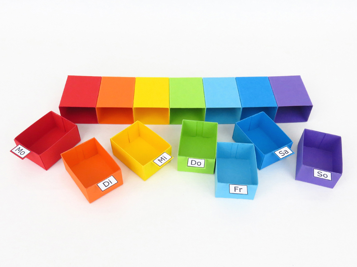 Pillen-Schubladenboxen – Bastelanleitung und Vorlagen