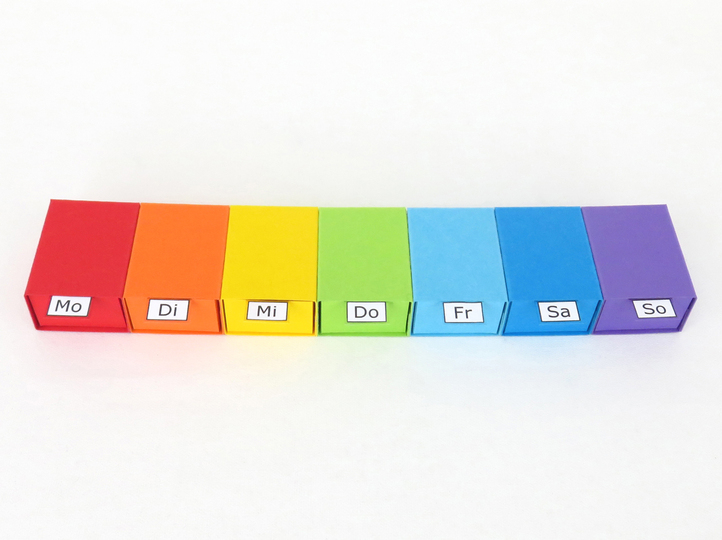 Pillen-Schubladenboxen – Bastelanleitung und Vorlagen