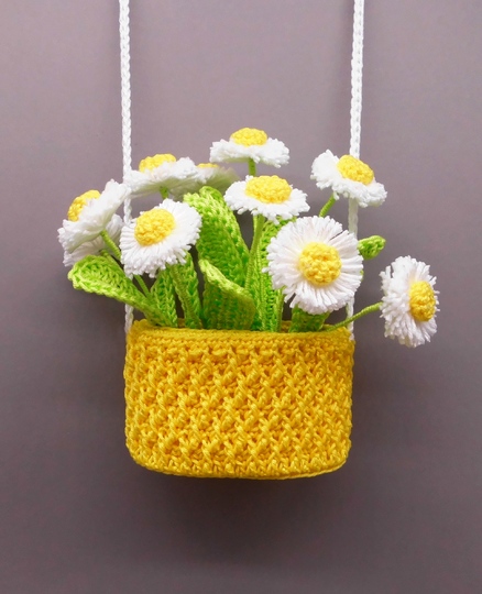 Häkel-Deko Gänseblümchen für Tisch, Tür und Wand - einfach aus Wollresten