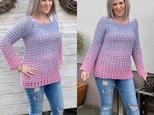 Häkelanleitung Sommerpulli "Mauseöhrchen" in 3D-Netzoptik