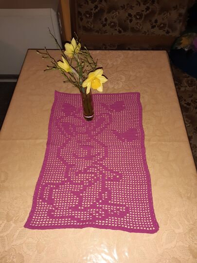 Tischläufer Häschen "Butterfly" Häkelanleitung