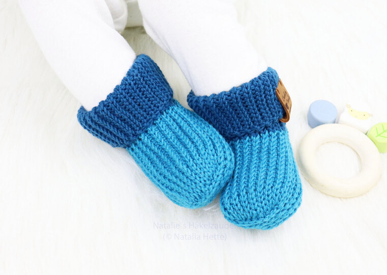 Baby shoes (socks) "Kai" (size 0 m. to 4 y., knitted look)
