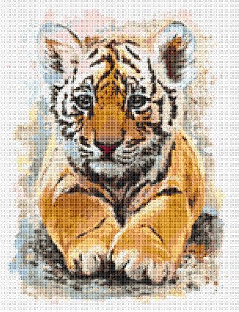 Tiger Cub 1 Cross Stitch Pattern PDF
