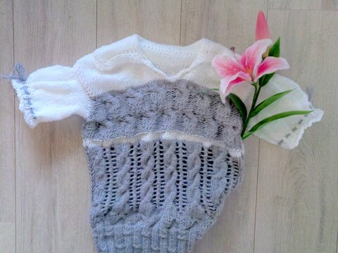 Anleitung Pullover mit kurzen Puffärmeln stricken