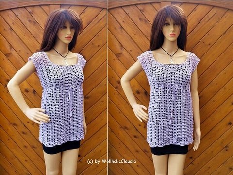 Häkelanleitung Netzshirt/ Sommershirt "Gradlinig" - alle Größen