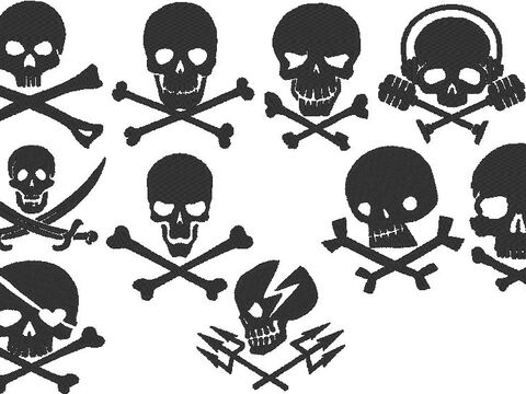 Skull Totenkopf Silhouetten Stickdatei Pirat