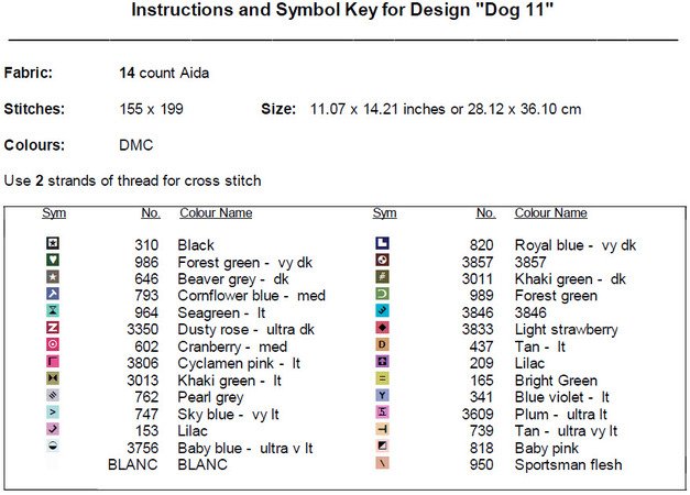 Dog 11 Cross Stitch Pattern PDF
