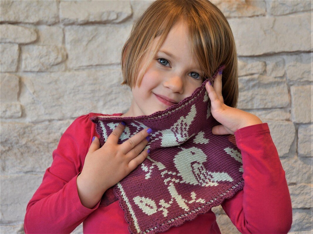 Double Knitting Pattern Dishcloth / Washcloth "Love Birds"