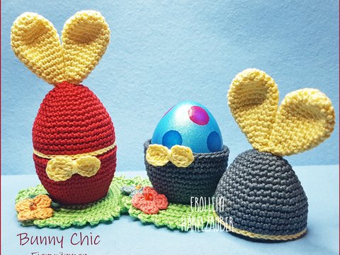 Häkelanleitung Häschen Bunny Chic - Eierbecher/Eierwärmer Tischdeko