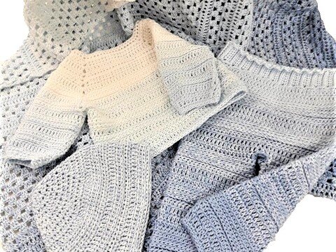 Anleitung Babyset Mütze Pulli Hose gehäkelt Gr. 47-86