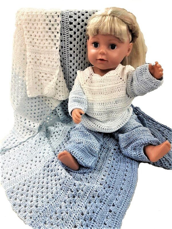 Anleitung Babyset Mütze Pulli Hose gehäkelt Gr. 47-86 - Bild 3