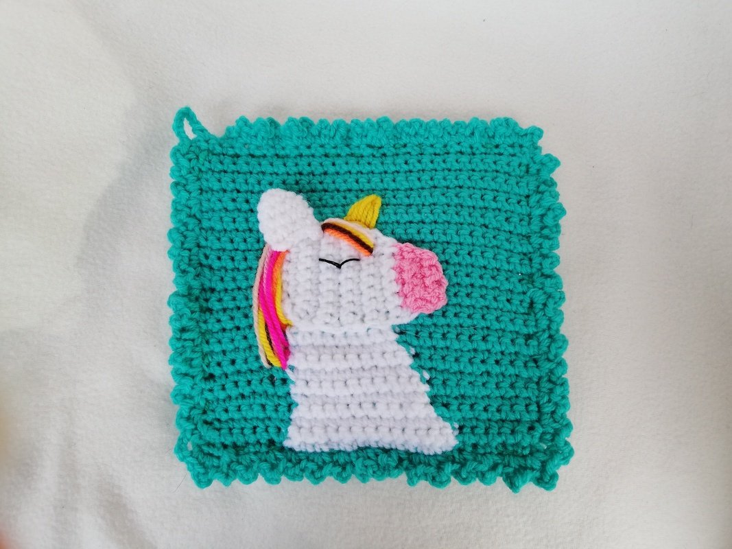 Häkelanleitung Topflappen Einhorn - ideal für Anfänger - Bild 6