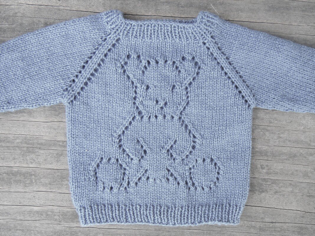 Knitting pattern kids jumper "teddy" top down