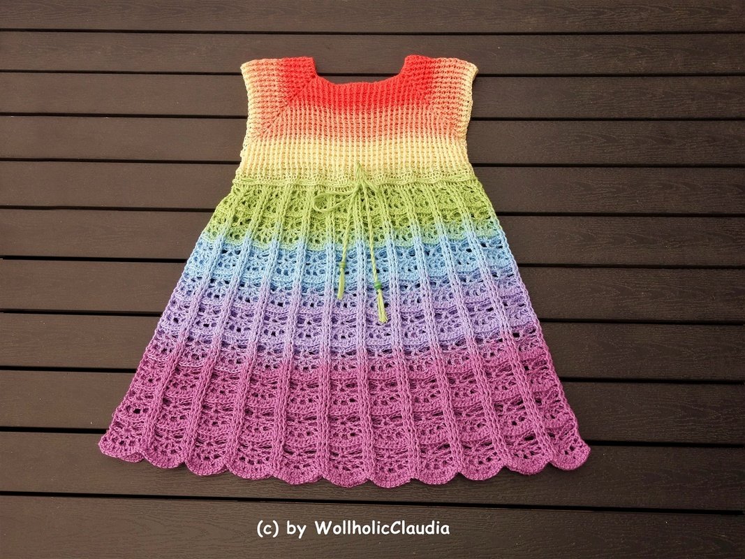 Häkelanleitung Kinderkleid "Kunterbunt"