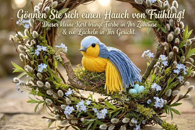 Bastelanleitung Wollvogel Blaumeise – DIY Deko & Wollresteverwertung