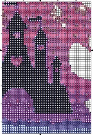 Sleeping Beauty Galaxy Cross Stitch Pattern PDF
