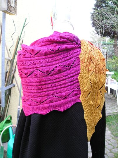 Strickanleitung Drachenschwanzschal "Vulkano" 210 x 50 cm