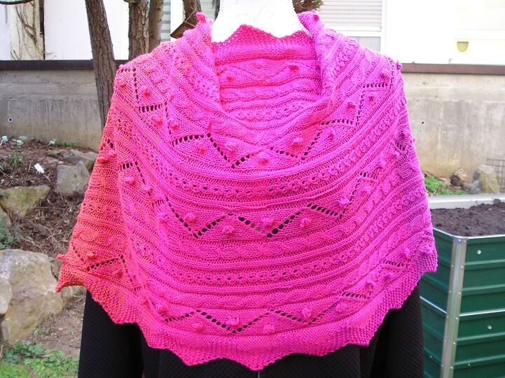 Strickanleitung Drachenschwanzschal "Vulkano" 210 x 50 cm