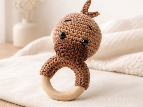 Crochet Pattern Platypus Rattle, crochet Babyrattle