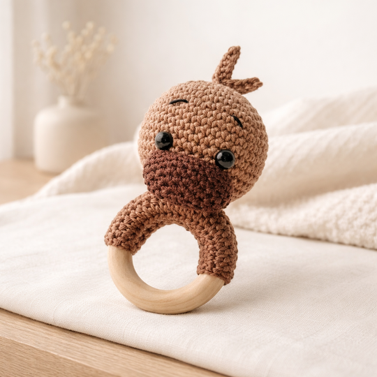 Crochet Pattern Platypus Rattle, crochet Babyrattle
