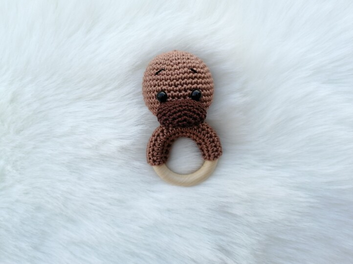 Crochet Pattern Platypus Rattle, crochet Babyrattle
