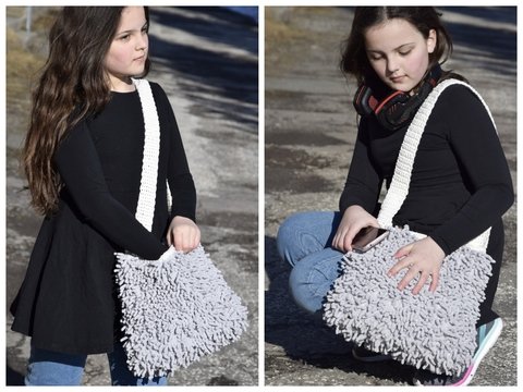 - FLIPSYBAG - Umhängetasche, Häkeltasche aus coolem Trendgarn