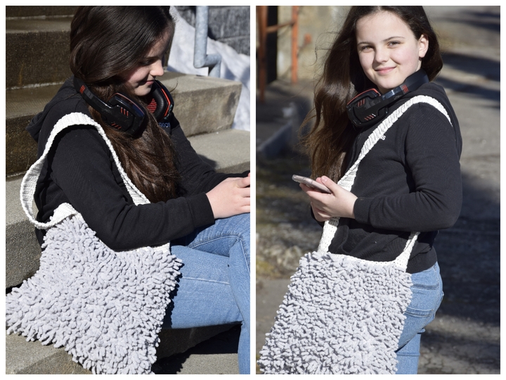 - FLIPSYBAG - Umhängetasche, Häkeltasche aus coolem Trendgarn