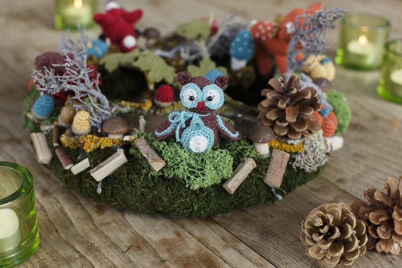 Häkelanleitung: KRANZ MIT AMIGURUMIS - HÄKELANLEITUNG