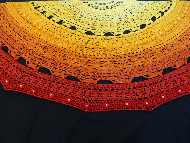 Anleitung Halbrundes Tuch "Afrika de Sol"