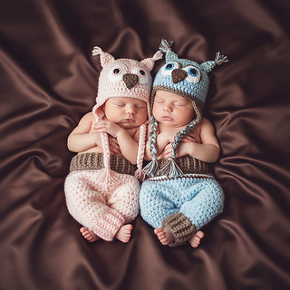 Pattern Baby Owl Hat and Pants