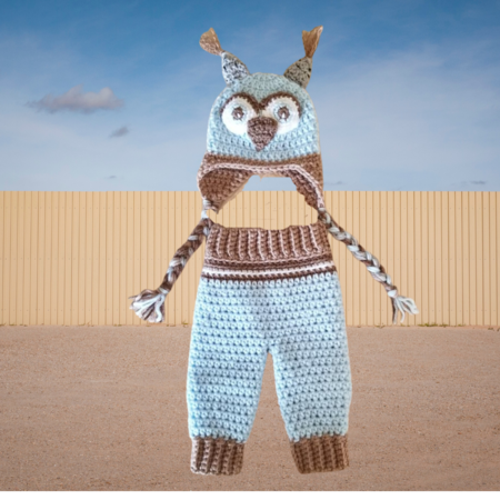 Pattern Baby Owl Hat and Pants