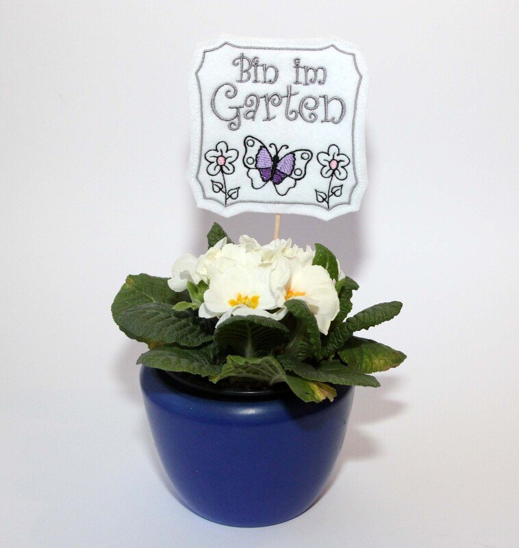 Stickdatei ITH Türschilder Blumenstecker Garten Home - Bild 5