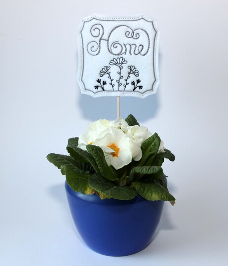 Stickdatei ITH Türschilder Blumenstecker Garten Home