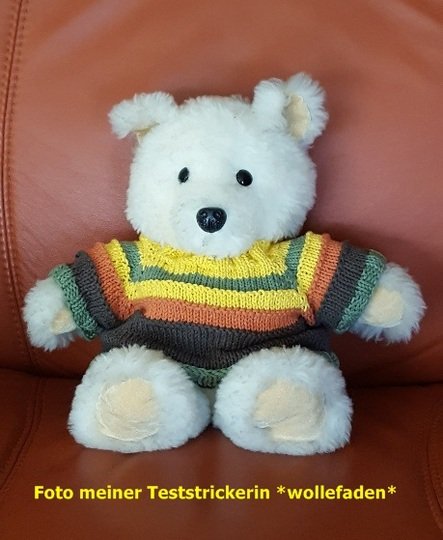 Pullover für Puppen und Teddys - mehrere Größen - Strickanleitung