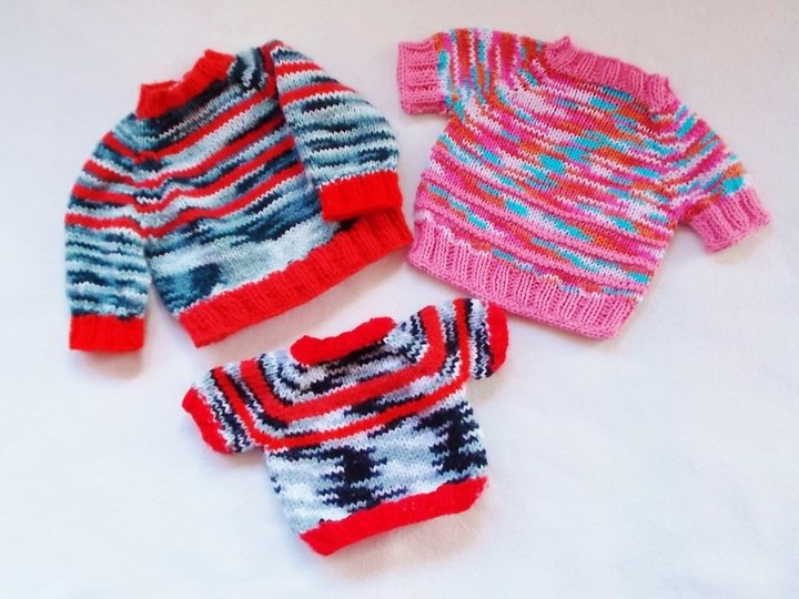 Pullover für Puppen und Teddys - mehrere Größen - Strickanleitung