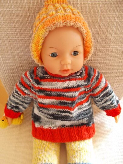 Pullover für Puppen und Teddys - mehrere Größen - Strickanleitung