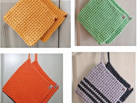 Häkelanleitung formstabile, feste Topflappen/Untersetzer auch für Anfänger