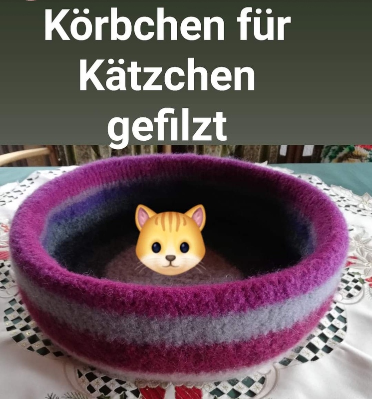 Häkelanleitung Marions gefilzter Katzenkorb